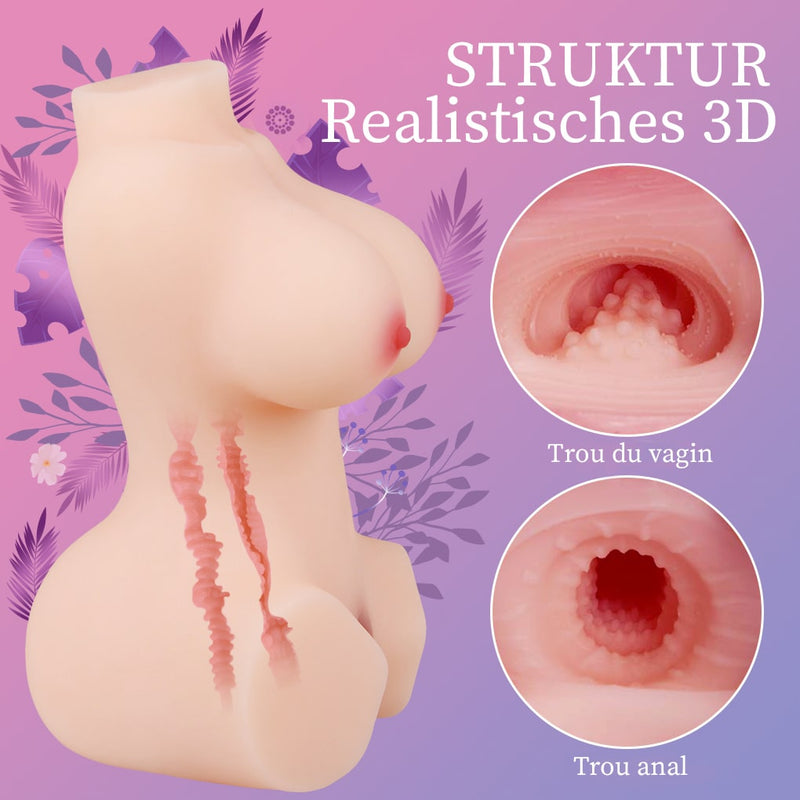 5,51 lb lebensechte Pocket Pussy Ass männliche Sexpuppe mit realistisch strukturiertem 3D-Kanal