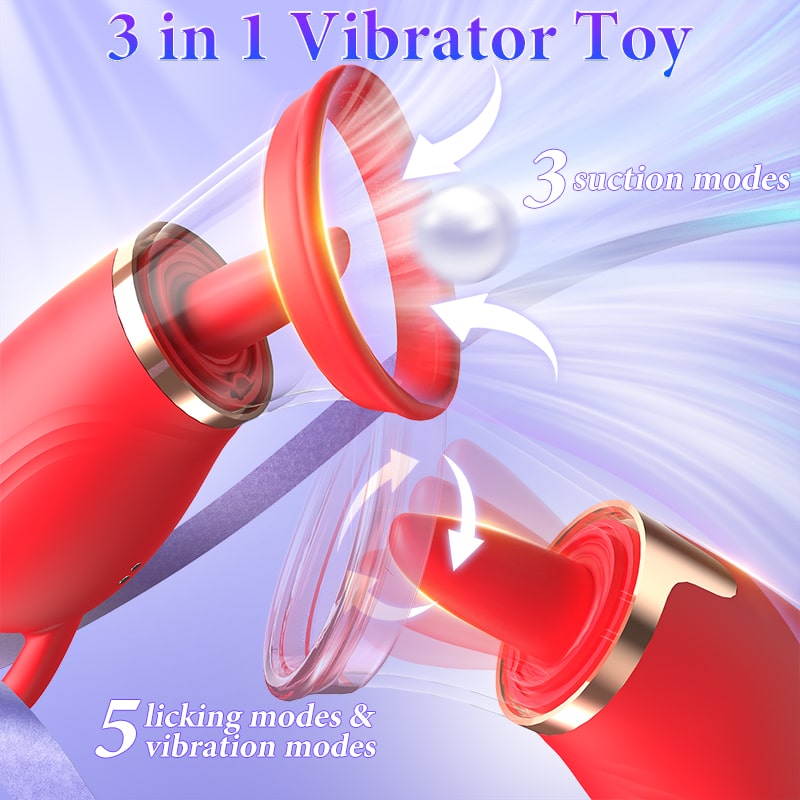 3-in-1-Vibrator-Stimulator zum Saugen und Lecken der Klitoris mit App-Steuerung