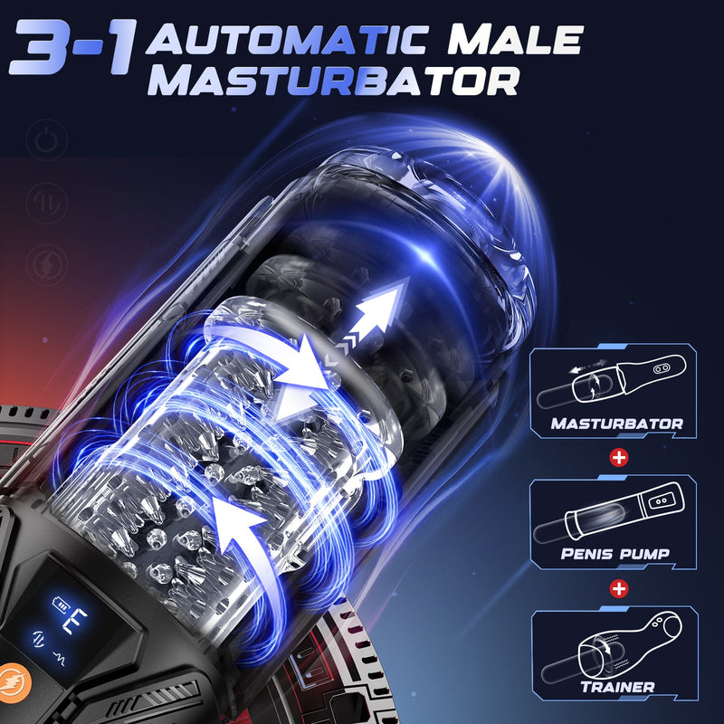 Automatic Thrusting and Rotating Vibrating penis pump Led Display Male Masturbator