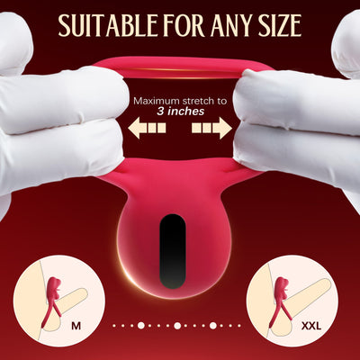 2-in-1 tongue click stimulation, vibrating egg and double cock ring
