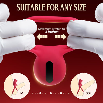 2-in-1 Zungenklick-Stimulation, vibrierendes Ei und doppelter Penisring