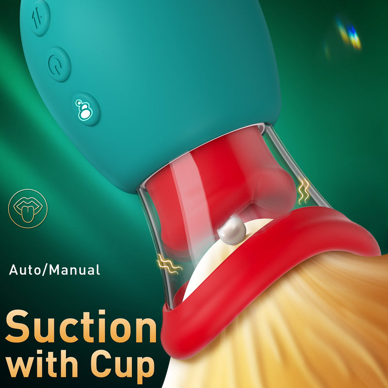 Lebensechter automatischer/manueller Mundsauger und küssender Klitoris-Stimulationsvibrator