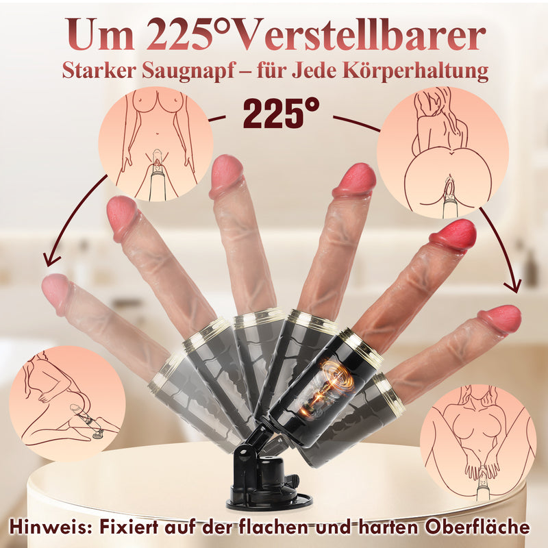 ASPRO|Realistischer Stoßdildo mit Saugfuß und App-Steuerung