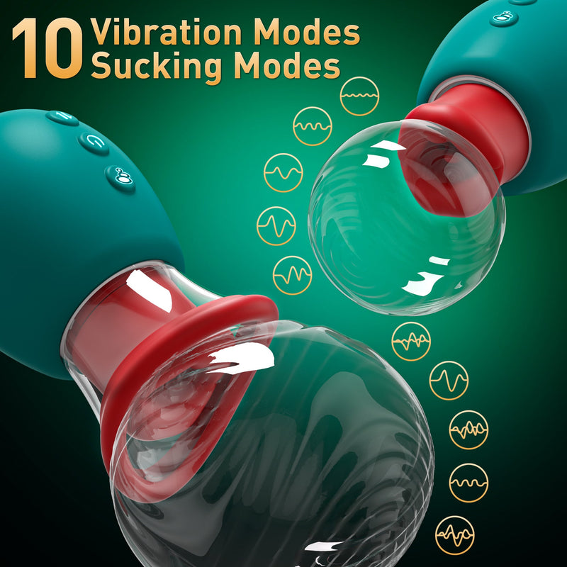 Lebensechter automatischer/manueller Mundsauger und küssender Klitoris-Stimulationsvibrator