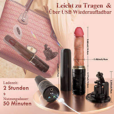 ASPRO|Realistischer Stoßdildo mit Saugfuß und App-Steuerung