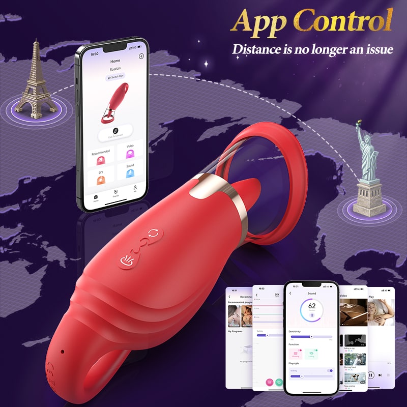 3-in-1-Vibrator-Stimulator zum Saugen und Lecken der Klitoris mit App-Steuerung