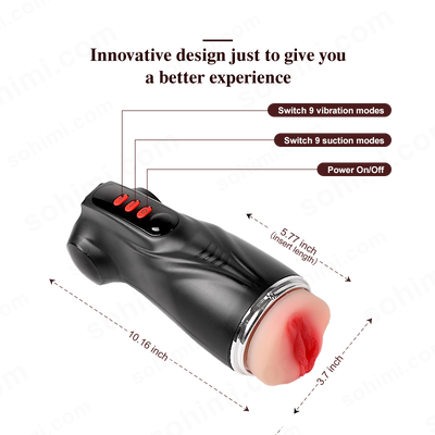 MYNA | 3-in-1-App-gesteuerte Saug- und Vibrations-Pod-Vagina für Männer