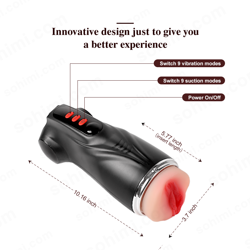 MYNA | 3-in-1-App-gesteuerte Saug- und Vibrations-Pod-Vagina für Männer