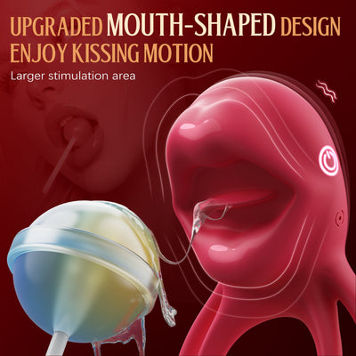 2-in-1 tongue click stimulation, vibrating egg and double cock ring