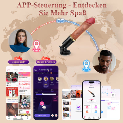 ASPRO|Realistischer Stoßdildo mit Saugfuß und App-Steuerung