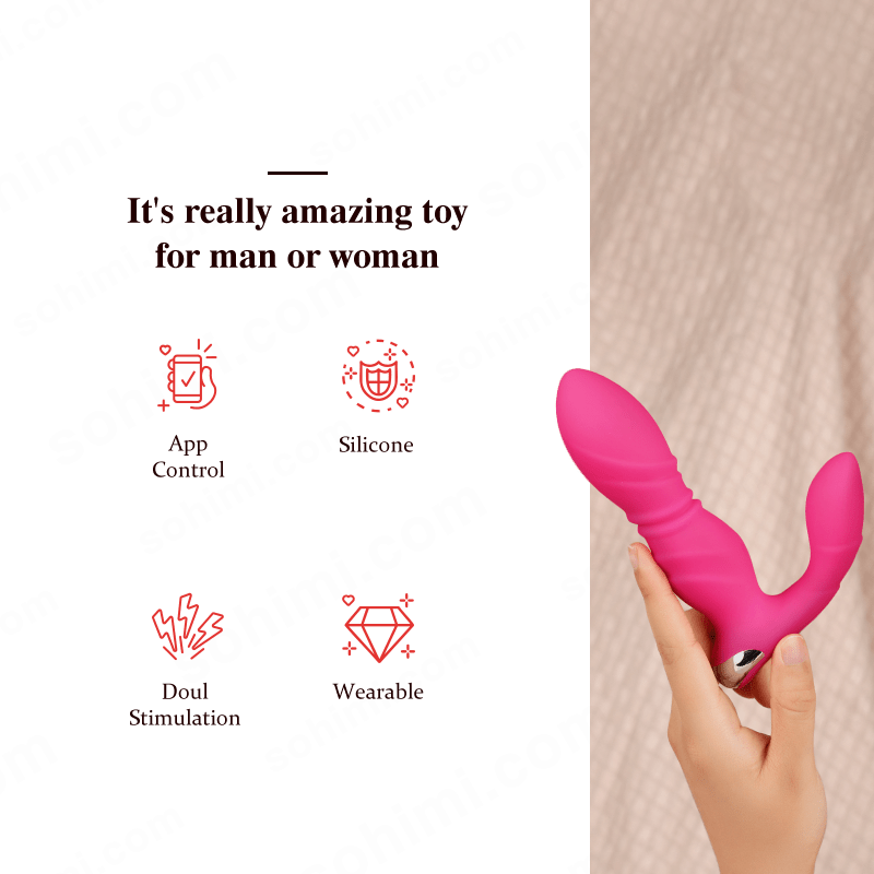 Thrusting & Vibrating Wearable Super Quiet Butt Plug - Sohimi