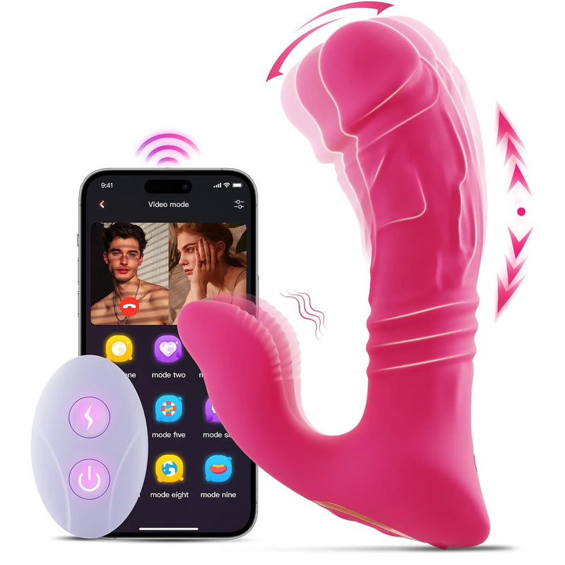 Sohimi Tragbares, sto?endes und vibrierendes Vibrator-Frauenspielzeug mit App-Steuerung
