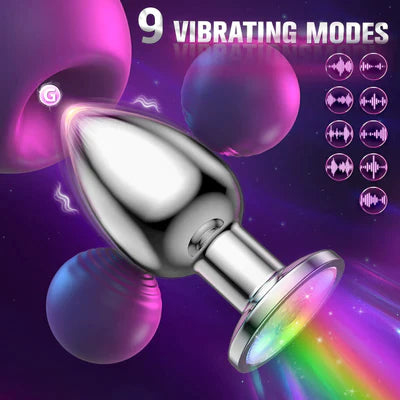 Anal vibrator, sex toy, butt plug with flashing light base