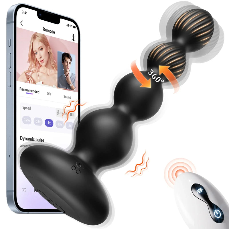 APP-Steuerung, vibrierender und rotierender Anal-Spielzeugvibrator f¨¹r Manner