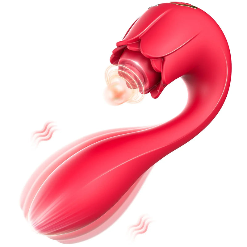 2 in 1 pulsating and vibrating rose vibrator toy