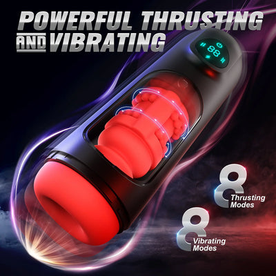 Neue m?nnliche Masturbatoren mit 8 Vibrations- und Sto?modi und LCD-Display