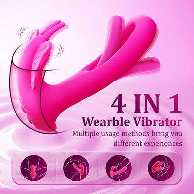 Tragbarer 4-in-1-Schmetterlingsvibrator mit mehreren Stimulationsbewegungen