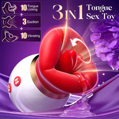 KISS|Rose Frauen Sexspielzeug zum Zungenlecken und Saugen Klitorisstimulator