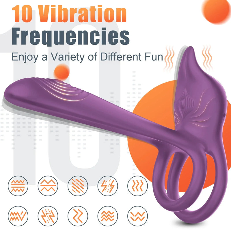 3-in-1-Multifunktions-Penis-Cockring mit 10 Vibrationsmodi