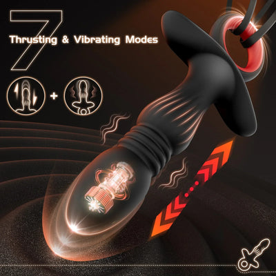 Adult Toys Vibrator for Men, Vibrating Butt Plug with 7 Vibration Modes