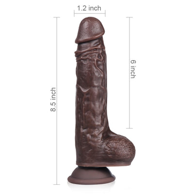 Sto?ender vibrierender ferngesteuerter Silikondildo in Braun