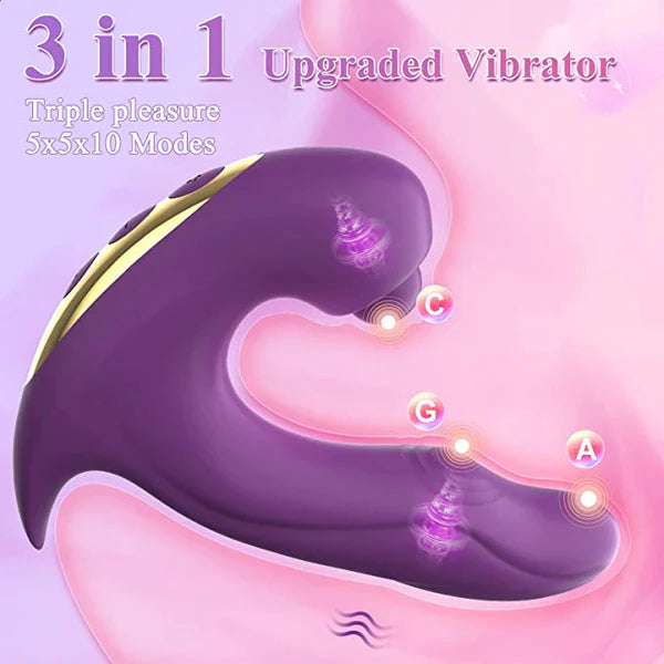 10 Flapping Modes 3 IN 1 Clitoralis Stimulator G Spot Cit Vibrator