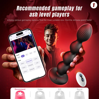 APP-Steuerung, vibrierender und rotierender Anal-Spielzeugvibrator f¨¹r Manner