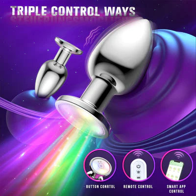 Anal vibrator, sex toy, butt plug with flashing light base