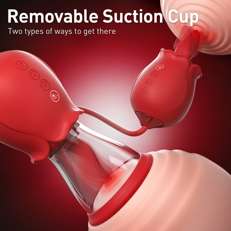 2024 Upgrade Rose Flatternder & realistischer G-Punkt-Dildo und Klitoris-Vibrator-Plug