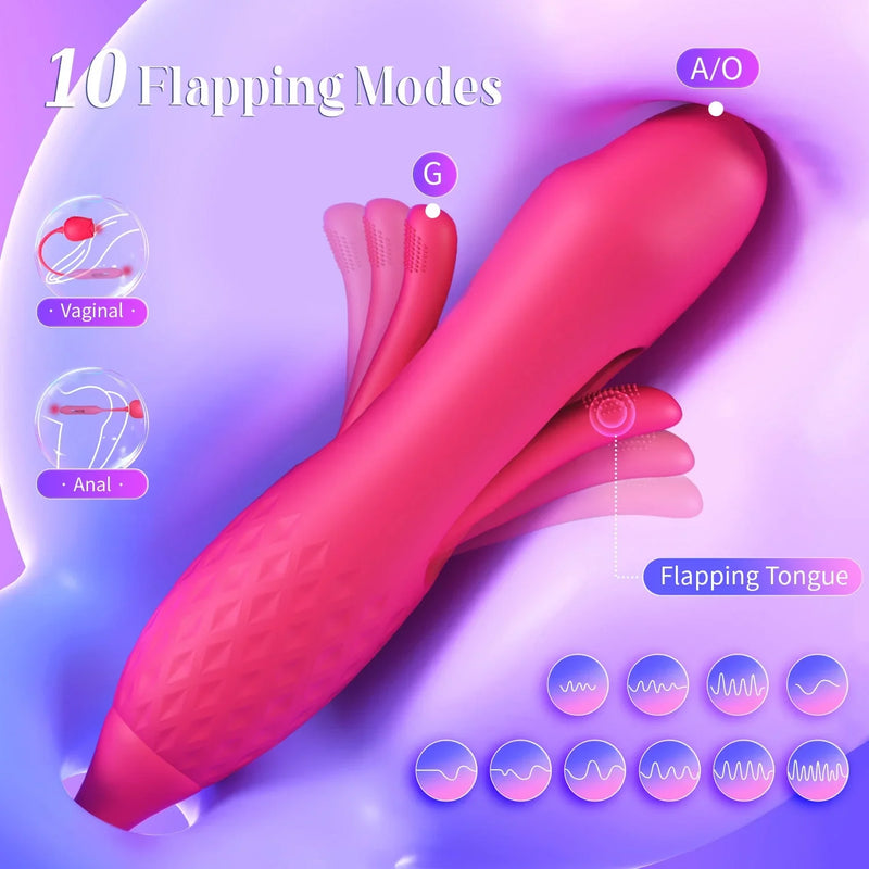 Verbessertes Rose Female Flatter- und Saugvibrationsdildospielzeug