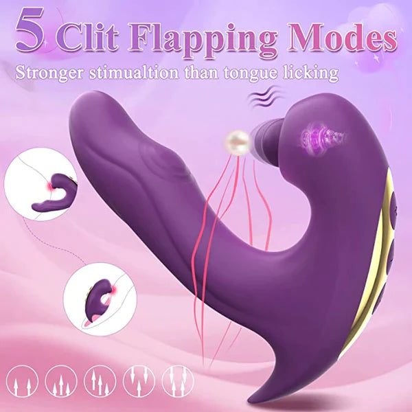 10 Flapping Modes 3 IN 1 Clitoralis Stimulator G Spot Cit Vibrator