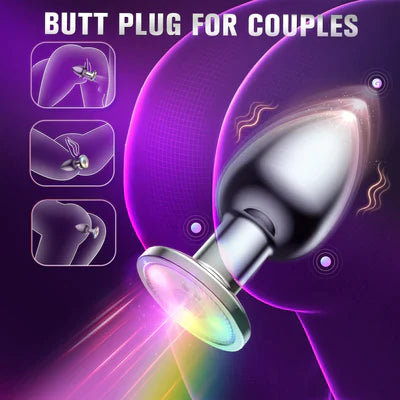 Anal vibrator, sex toy, butt plug with flashing light base