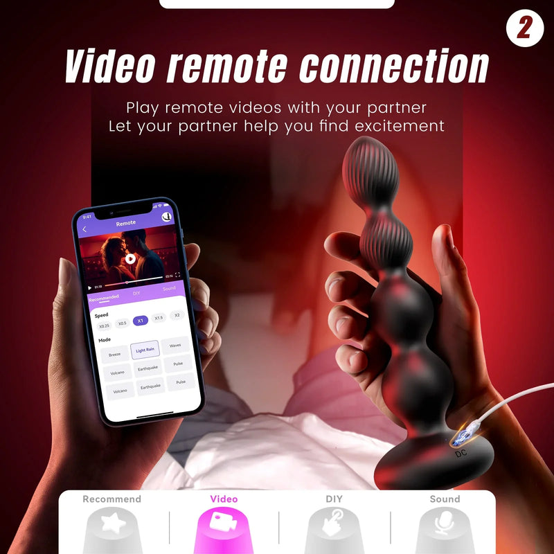 APP-Steuerung, vibrierender und rotierender Anal-Spielzeugvibrator f¨¹r Manner