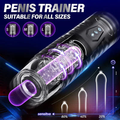 SCHWARZER RITTER| Automatisches, stoßendes und rotierendes Sexspielzeug für den männlichen Masturbator
