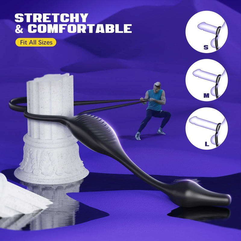 3-in-1 prostate massage butt plug with double ring