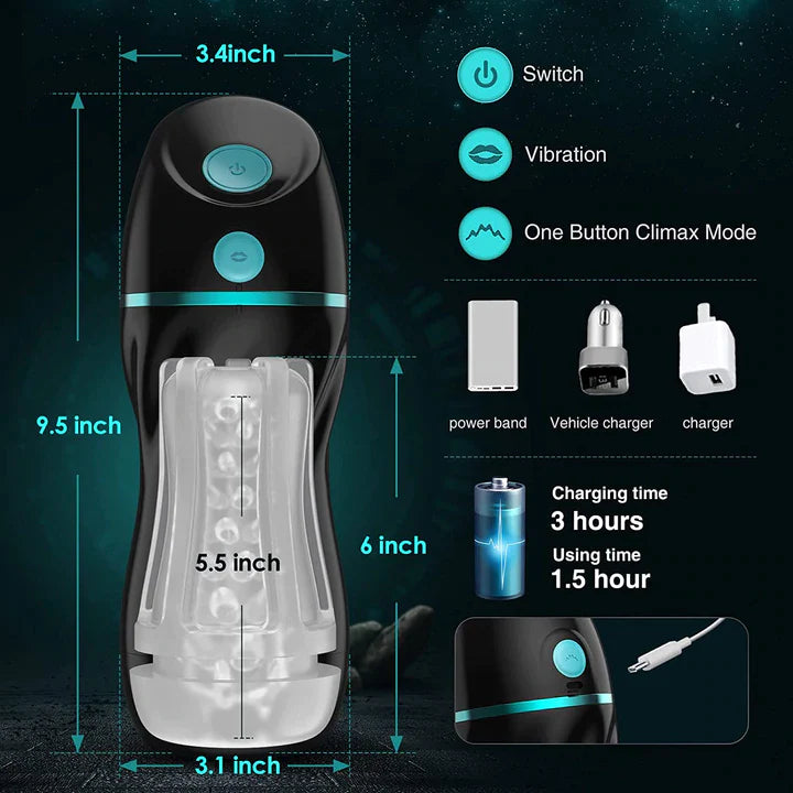 Automatisch saugende m?nnliche Masturbatoren Verbesserte 7 Vibrations- und Saugmasturbatoren