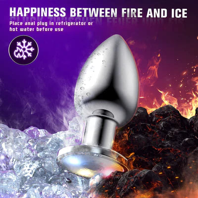 Anal vibrator, sex toy, butt plug with flashing light base
