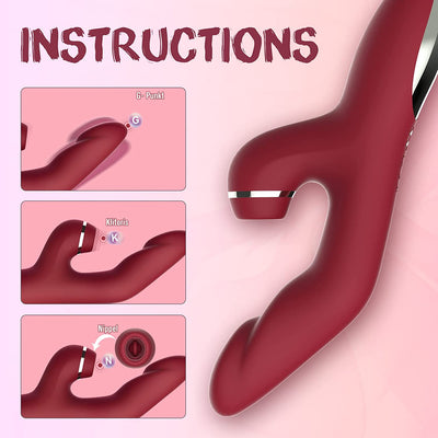 G-Punkt Klitoris Vibratoren mit Sto?funktion Vibrator Dildo 10 Vibrationsmodi 5 Lecken Modi
