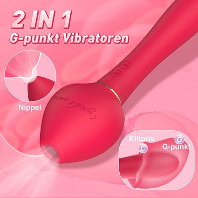 2 IN 1 Silikon Nippel Klitoris Stimulator mit 5 T?tscheltmodi 10 Vibrationsmodi