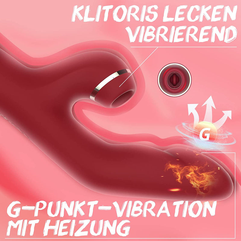 G-Punkt Klitoris Vibratoren mit Sto?funktion Vibrator Dildo 10 Vibrationsmodi 5 Lecken Modi