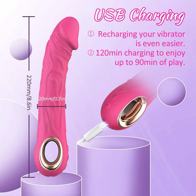 G-Punkt-Vibrator-Dildo mit 10 leistungsstarken Vibrationsmodi, Klitoris-Analstimulator