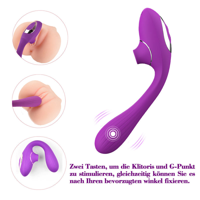 Klassische G-Punkt Vibratoren Lecken-Klitorisvibrator f¨¹r Frauen Vagina-Stimulation 2 in 1 Frauen Silikondildos