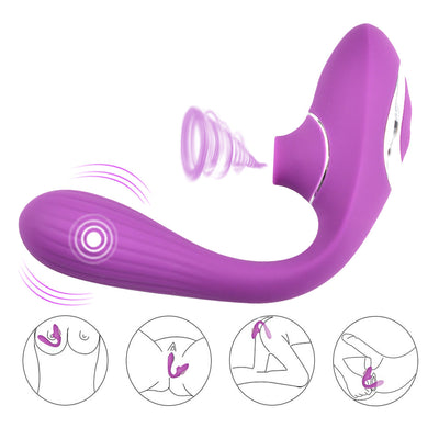 Klassische G-Punkt Vibratoren Lecken-Klitorisvibrator f¨¹r Frauen Vagina-Stimulation 2 in 1 Frauen Silikondildos