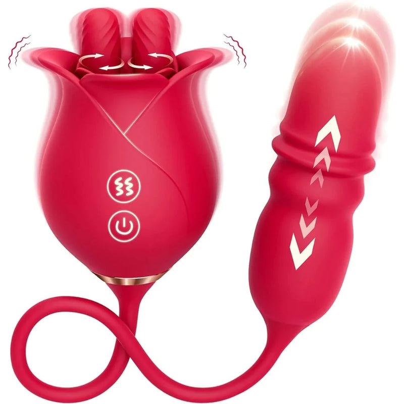 3-in-1-einf¨¹hrbares Rosenspielzeug mit doppelter Zungenleckstimulation